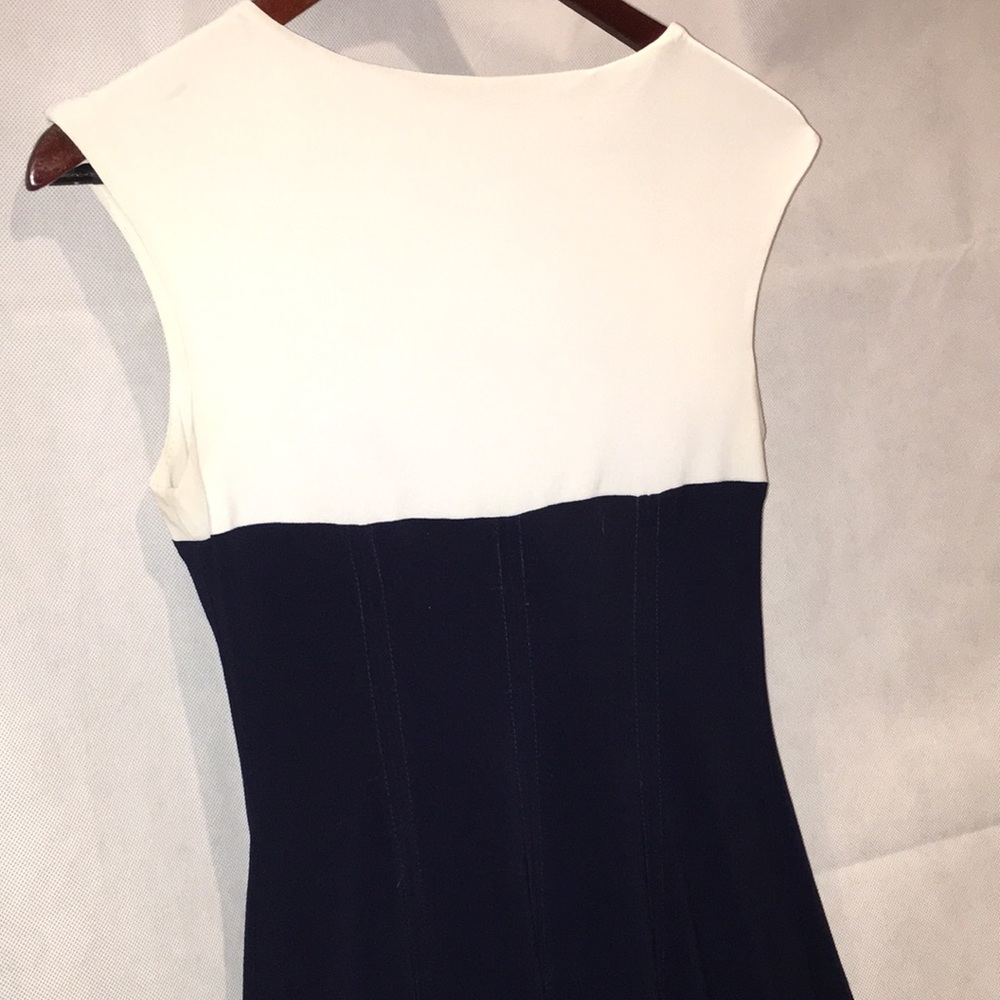 Joseph Ribkoff Bol or lock Black And White Sleeveless A-Line Dress | 6 - Picture 6 of 7